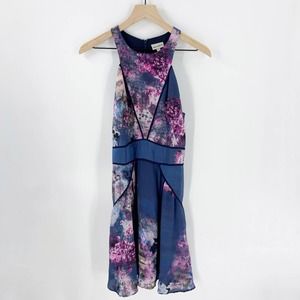 Anthropologie The Odells Blue & Purple Floral Sleeveless dress